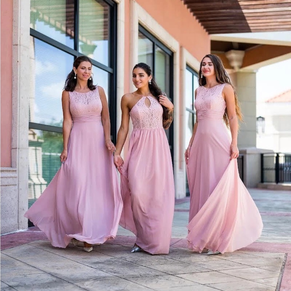 New! Bridesmaid Dusty Pink Long Dress